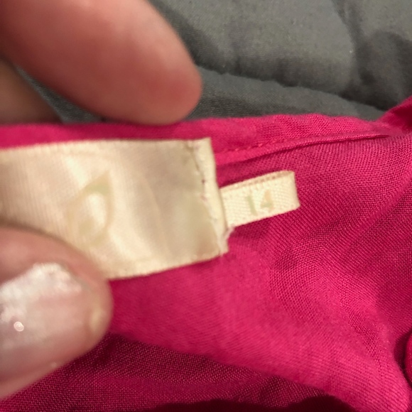 SOLD Red and Pink Aura Boutique Color Block Dress - Picture 4 of 5